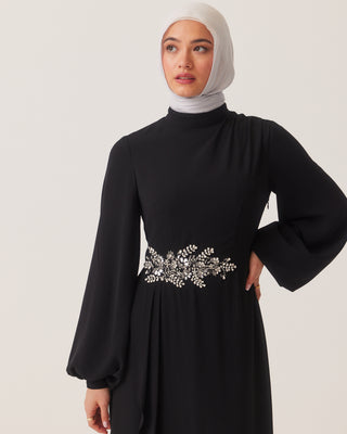 ‘Malika' Embellished Black Maxi Dress - Read product discription