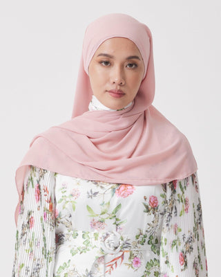 Premium Chiffon Hijab- Dusty Pink - Twiice Boutique