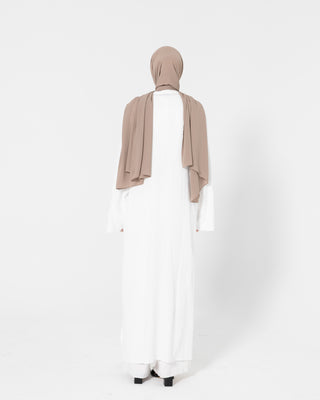 'Aliyah' White Crinkle Kimono Abaya