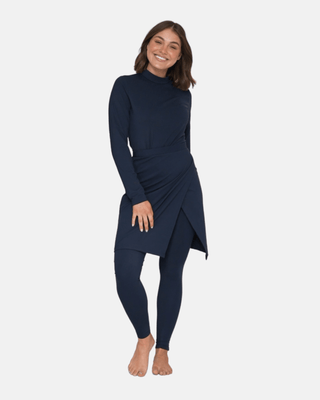 'Hamilton' Navy Long Sleeve Swimsuit - Twiice Boutique