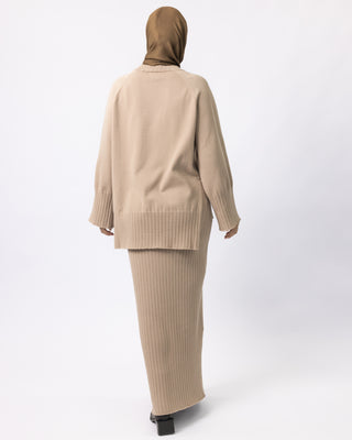 'Farah' Knit Sweater - Dark Beige