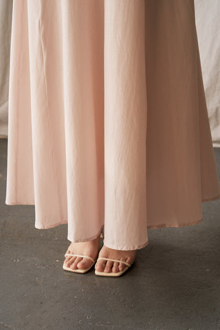 'Sara' A-line Cotton Crossover Maxi Dress - Peach