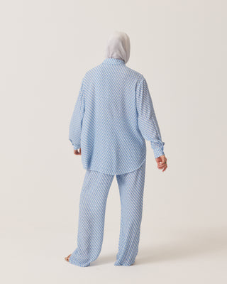 'Bondi' Blue Printed Modest Pants