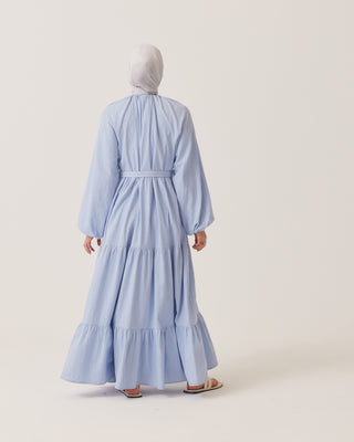 'FLOW' Light Blue Cotton Maxi Dress