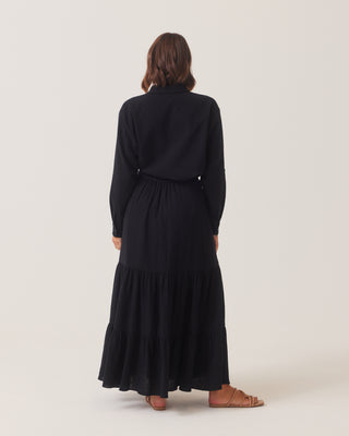 'Unwind' Black Cotton Skirt