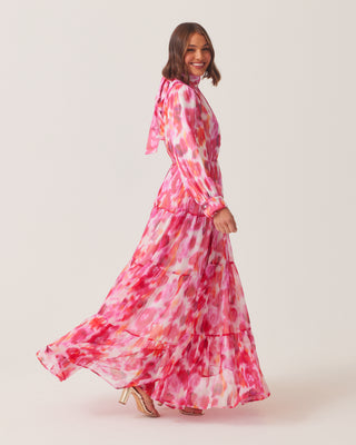 'Mina' Printed Maxi Chiffon Dress