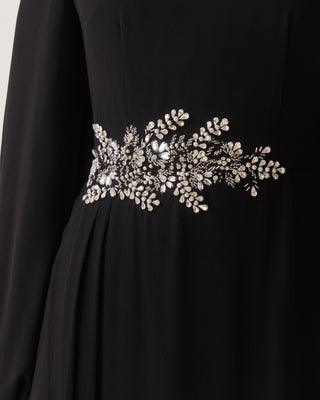 ‘Malika' Embellished Black Maxi Dress