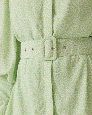 'Dalia' Pastel Green Maxi Shirt Dress