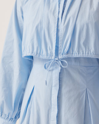 'Amani' Blue Cotton Maxi Shirt Dress