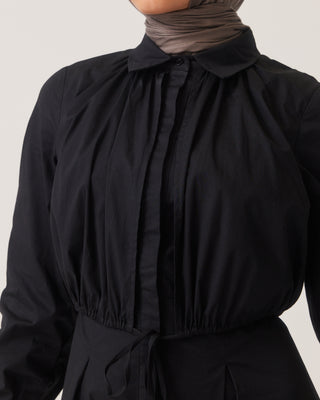 'Amani' Black Cotton Maxi Dress