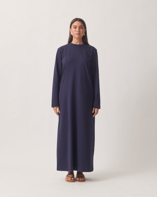 'Day to Day' Navy Cotton Jersey Maxi Dress