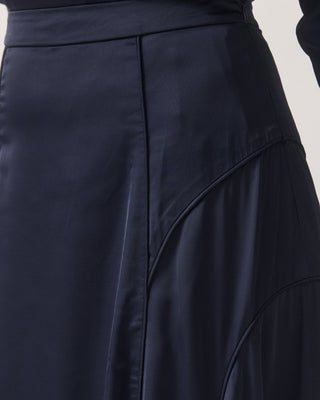 Mira Navy Maxi A-line Skirt