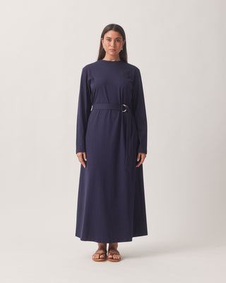 'Day to Day' Navy Cotton Jersey Maxi Dress
