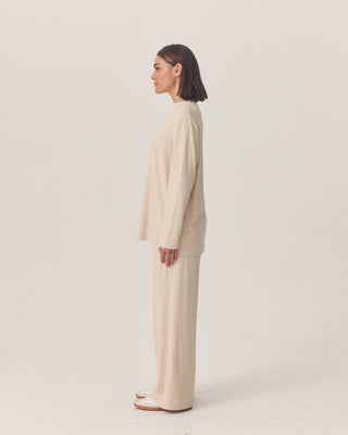 'EVERYDAY' BEIGE RIBBED PANT