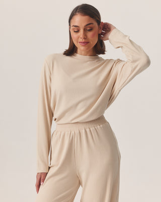 'EVERYDAY' BEIGE RIBBED TOP