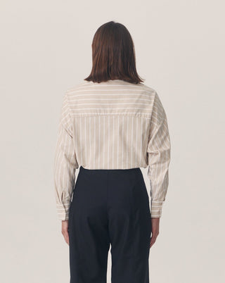 'Worthy' Beige Stripe Cotton Shirt
