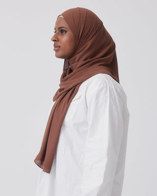 Premium Chiffon Hijab- Brown - Twiice Boutique