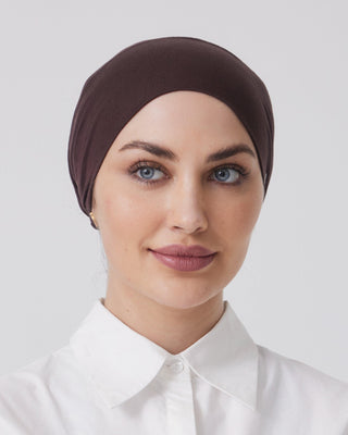 CHOCOLATE BROWN 'Big Bun Adjustable' Hijab Cap - Twiice Boutique
