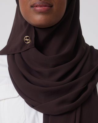 Premium Chiffon Hijab- Deep Brown - Twiice Boutique