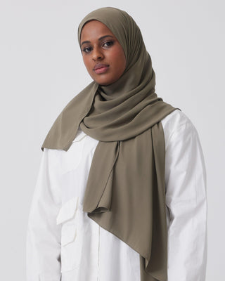 Premium Chiffon Hijab- Khaki - Twiice Boutique