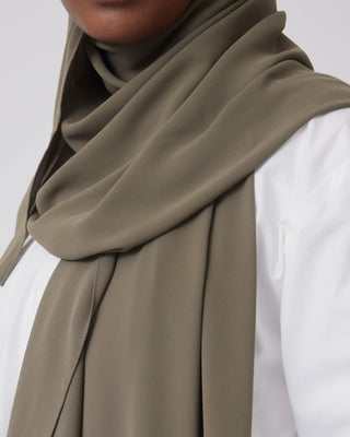 Premium Chiffon Hijab- Khaki - Twiice Boutique