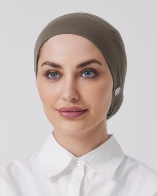 KHAKI 'Big Bun Adjustable' Hijab Cap - Twiice Boutique