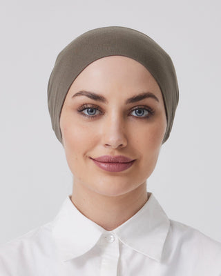 KHAKI 'Open Hijab Cap' - Twiice Boutique