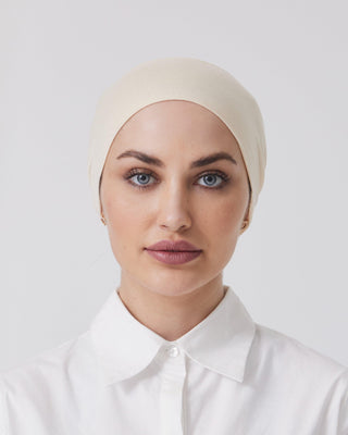 CREAM 'Open Hijab Cap' - Twiice Boutique