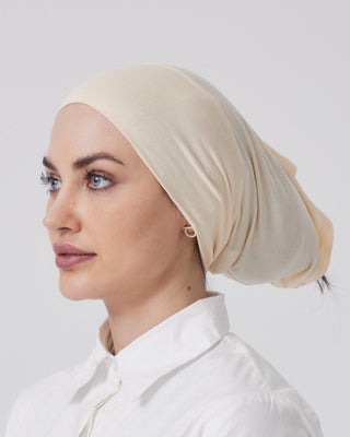 CREAM 'Open Hijab Cap' - Twiice Boutique