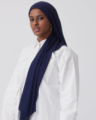 Premium Chiffon Hijab-  Navy - Twiice Boutique