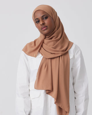 Premium Chiffon Hijab- Tan - Twiice Boutique