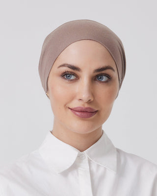 TAUPE 'Standard Adjustable' Closed Hijab Cap - Twiice Boutique