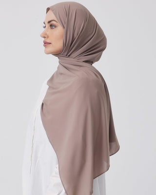 Premium Chiffon Hijab- Taupe - Twiice Boutique