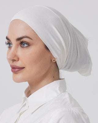 WHITE 'Open Hijab Cap' - Twiice Boutique
