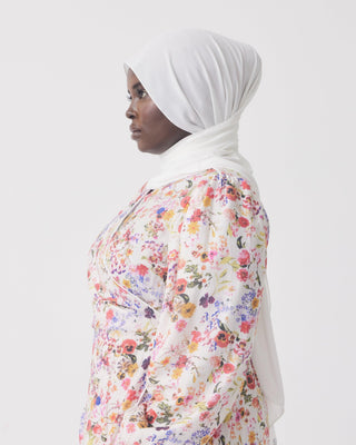 Premium Chiffon Hijab- White - Twiice Boutique