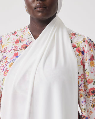 Premium Chiffon Hijab- White - Twiice Boutique