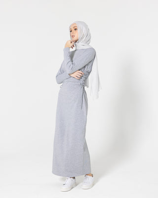 ‘On The Go' Ruched Maxi Dress - Grey