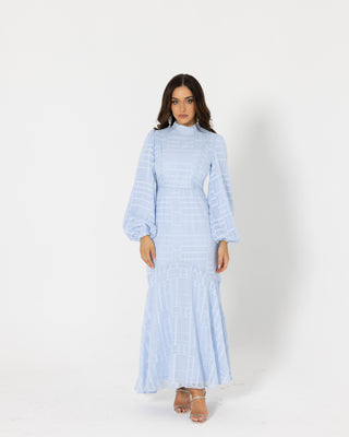 'Grace' Blue Chiffon Maxi Dress