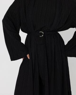'Aliyah' Black Crinkle Kimono
