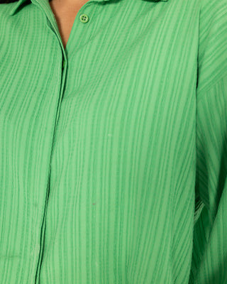 'Aliyah' Green Crinkle Modest Shirt