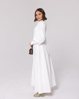 'Elenor' White Poplin Dress - Twiice Boutique