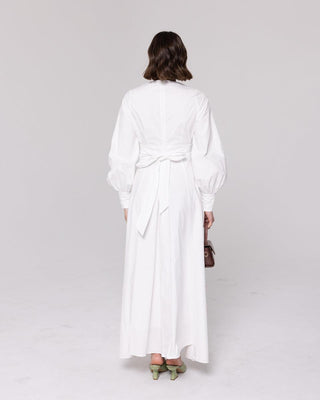 'Elenor' White Poplin Dress - Twiice Boutique
