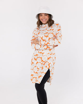 'Hawaii' Orange Floral Long Sleeve 2 Piece Set - Twiice Boutique