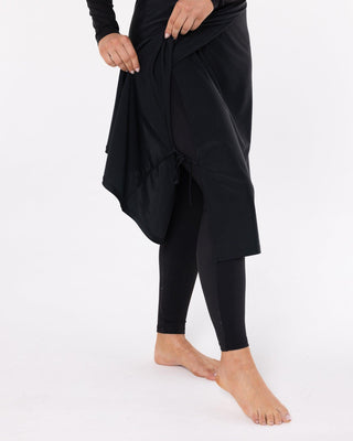 'Tahiti' Black Midi Wrap Swim Skirt - Twiice Boutique