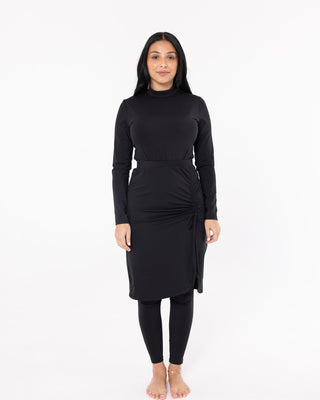 'Tahiti' Black Long Sleeve Swimsuit - Twiice Boutique