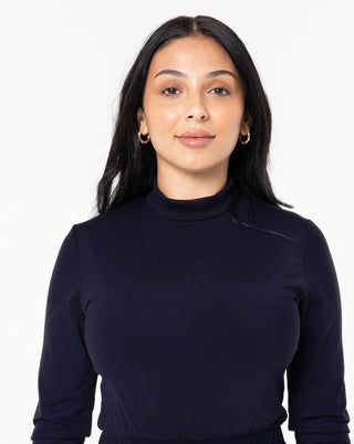 'Hamilton' Navy Long Sleeve Swimsuit - Twiice Boutique
