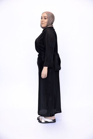 'FAIZA' Skirt - Black Ribbed - Twiice Boutique