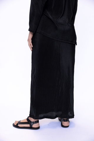 'FAIZA' Skirt - Black Ribbed - Twiice Boutique