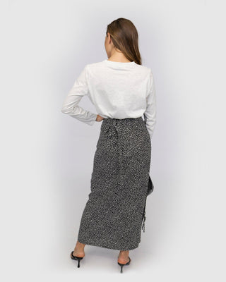 Xena Small Animal Print Wrap Skirt - Black (FINAL SALE) - Twiice Boutique