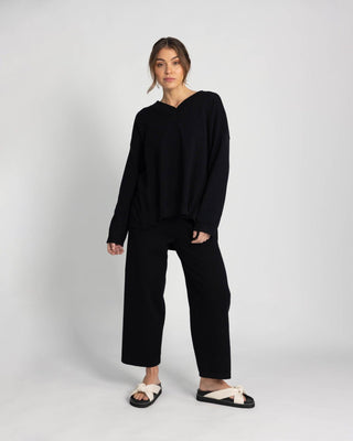 'Isla' Knit Pant - Black - Twiice Boutique